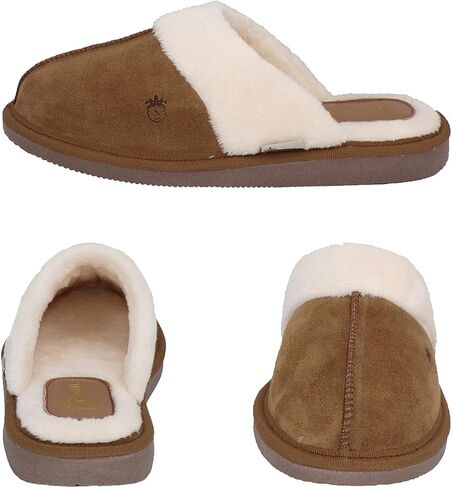 شبشب نسائي مريح من جلد البقر الأصلي من STAHL مصنوع من إسفنج عالي الكثافة ومضاد للانزلاق مع بطانة دافئة من القطيفة للاستخدام في الأماكن المغلقة/الخارجية 804 in Kuwait