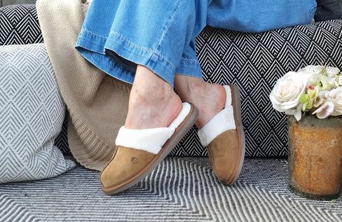 شبشب نسائي مريح من جلد البقر الأصلي من STAHL مصنوع من إسفنج عالي الكثافة ومضاد للانزلاق مع بطانة دافئة من القطيفة للاستخدام في الأماكن المغلقة/الخارجية 804 in Kuwait