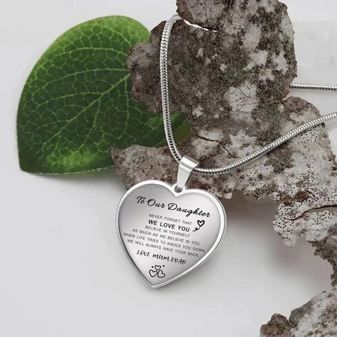YOTHIWAD Daughter Necklace From Mom Dad, To My Daughter Necklace,Inspiration Heart Pendant Necklace Birthday Graduation Christmas Gifts from Mom Dad in Saudi Arabia