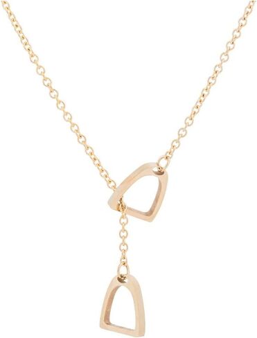 Stainless Steel Double Horseshoe Pendant Necklace Simple Horse Stirrup Jewelry for Women Girls Gift in Saudi Arabia