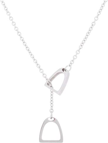 Stainless Steel Double Horseshoe Pendant Necklace Simple Horse Stirrup Jewelry for Women Girls Gift in Saudi Arabia