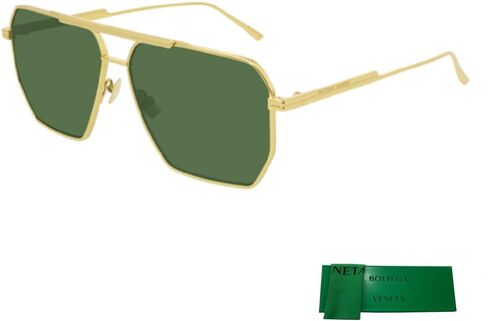 Bottega Veneta BV1012S Aviator Sunglasses for Men + BUNDLE with Designer iWear Eyewear Care Kit in Saudi Arabia