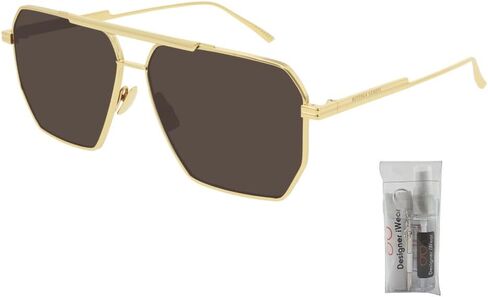 Bottega Veneta BV1012S Aviator Sunglasses for Men + BUNDLE with Designer iWear Eyewear Care Kit in Saudi Arabia