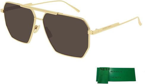 Bottega Veneta BV1012S Aviator Sunglasses for Men + BUNDLE with Designer iWear Eyewear Care Kit in Saudi Arabia