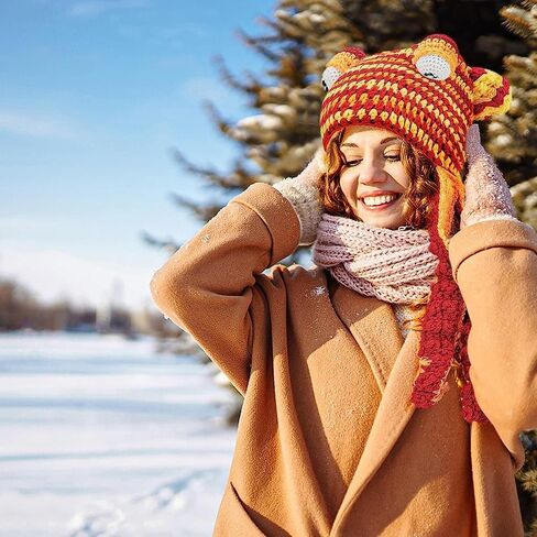Winter Hat Knit Beanie Octopus Hat Unique Soft and Warm Hand Weave Hat for Adults (Color : Red, Size : Large) in Saudi Arabia