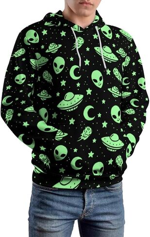 هوديس PIOKNGY للرجال، بلوفر رجالي رائع، سويت شيرت برسومات لطيفة مع جيوب in Kuwait