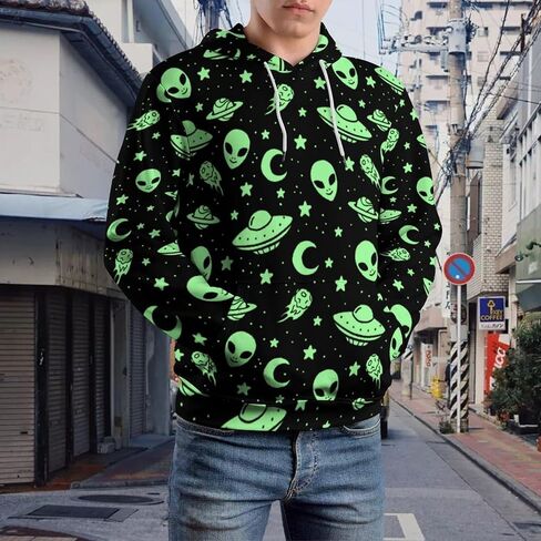 هوديس PIOKNGY للرجال، بلوفر رجالي رائع، سويت شيرت برسومات لطيفة مع جيوب in Kuwait