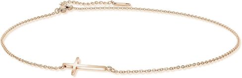 MOMOL 18K Gold Plated Stainless Steel Cross Choker Necklace Minimalist Sideways Cross Necklace Christian Religious Chain Necklace for Women Girls in Saudi Arabia