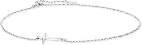 MOMOL 18K Gold Plated Stainless Steel Cross Choker Necklace Minimalist Sideways Cross Necklace Christian Religious Chain Necklace for Women Girls in Saudi Arabia