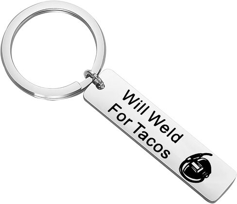 Welder Gift Will Weld For Tacos Keychain Welding Jewelry Metal Worker Gift Tacos Lover Gift in Saudi Arabia