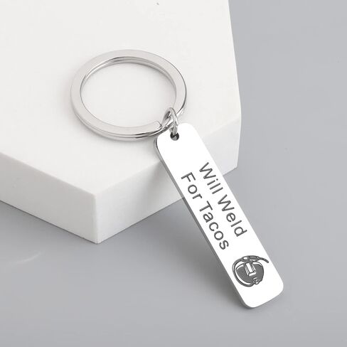 Welder Gift Will Weld For Tacos Keychain Welding Jewelry Metal Worker Gift Tacos Lover Gift in Saudi Arabia