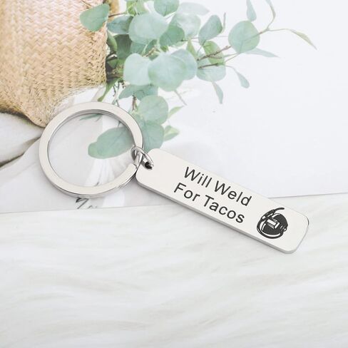 Welder Gift Will Weld For Tacos Keychain Welding Jewelry Metal Worker Gift Tacos Lover Gift in Saudi Arabia