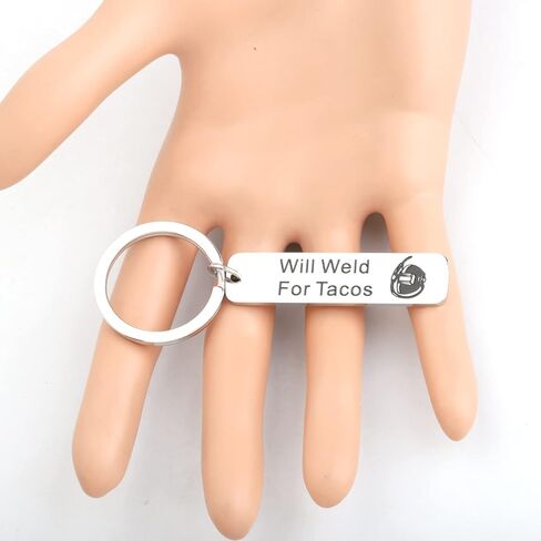 Welder Gift Will Weld For Tacos Keychain Welding Jewelry Metal Worker Gift Tacos Lover Gift in Saudi Arabia