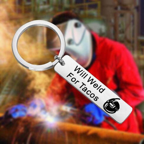 Welder Gift Will Weld For Tacos Keychain Welding Jewelry Metal Worker Gift Tacos Lover Gift in Saudi Arabia