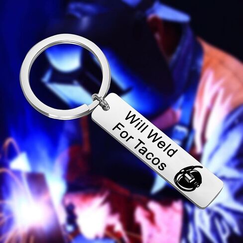 Welder Gift Will Weld For Tacos Keychain Welding Jewelry Metal Worker Gift Tacos Lover Gift in Saudi Arabia