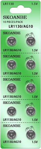 SKOANBE 200 قطعة AG10 LR1130 389 1.5 فولت زر خلية البطارية in Kuwait