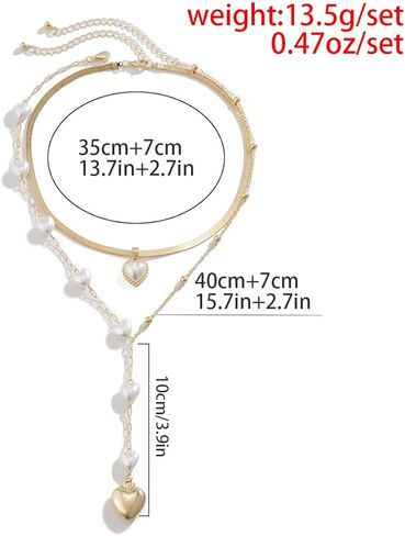 رومتاك بيرل منتفخ القلب مطرز قلادة الذهب ثعبان العظام سلسلة قلادة مجوهرات Y مسبحة للنساء الفتيات الشرير ملهى الليلي حزب مجوهرات in Kuwait