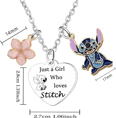 ماداههيفو قلادة من الستانلس ستيل بدون احجار كريمة من جاست ايه جيرل هي تحب ستيتش للنساء والفتيات والصديقات، هدايا مضحكة للعائلة والاخت وابنة الاخت وابنة الاخت والصديقات in Kuwait