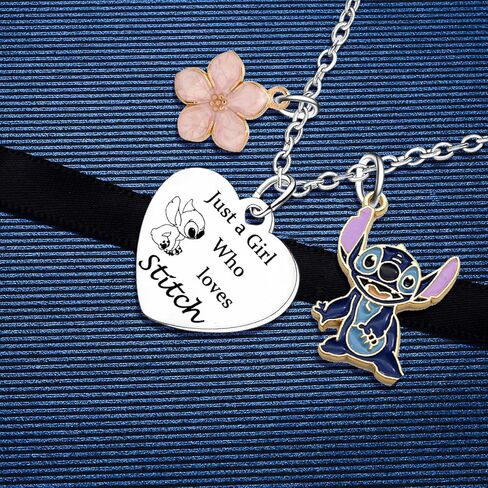 ماداههيفو قلادة من الستانلس ستيل بدون احجار كريمة من جاست ايه جيرل هي تحب ستيتش للنساء والفتيات والصديقات، هدايا مضحكة للعائلة والاخت وابنة الاخت وابنة الاخت والصديقات in Kuwait