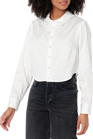 GUESS Women's Long Sleeve Sami Cropped Button Up in Saudi Arabia