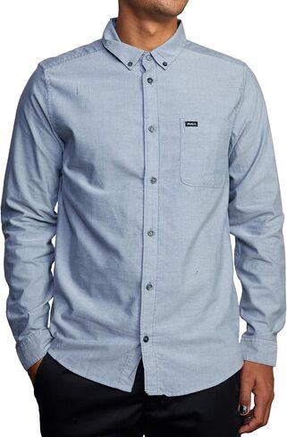RVCA mens Long Sleeve Slim Fit Oxford Woven Button Down Shirt, Pavement, Small US in Saudi Arabia