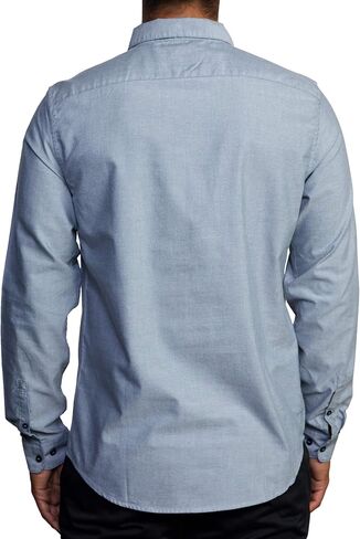 RVCA mens Long Sleeve Slim Fit Oxford Woven Button Down Shirt, Pavement, Small US in Saudi Arabia