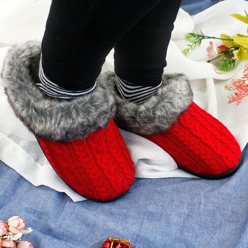 شبشب Magtoe نسائي محبوك من الإسفنج الذكي للأماكن المغلقة، حذاء منزلي من القطيفة الناعمة المضادة للانزلاق in Kuwait