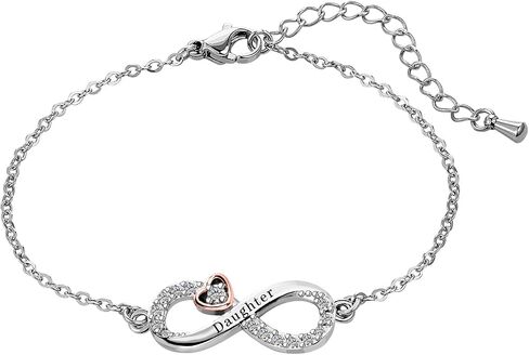 KunBead Infinity Rose Gold Heart Stainless Steel Birthday Bracelets for Mom Daughter Grandma Nana Auntie Wife Sister Best Friend Granddaughter in Saudi Arabia