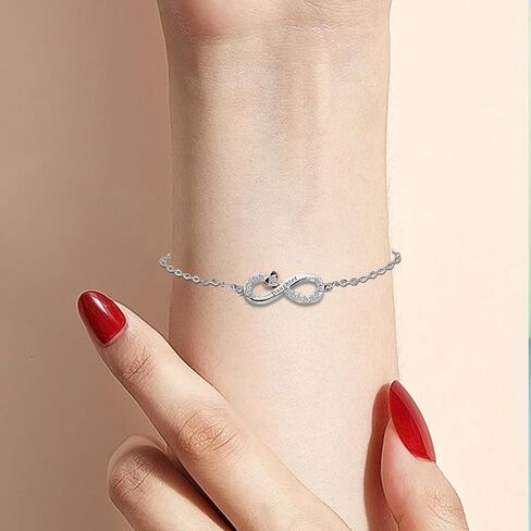KunBead Infinity Rose Gold Heart Stainless Steel Birthday Bracelets for Mom Daughter Grandma Nana Auntie Wife Sister Best Friend Granddaughter in Saudi Arabia