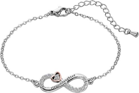 KunBead Infinity Rose Gold Heart Stainless Steel Birthday Bracelets for Mom Daughter Grandma Nana Auntie Wife Sister Best Friend Granddaughter in Saudi Arabia