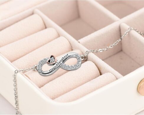 KunBead Infinity Rose Gold Heart Stainless Steel Birthday Bracelets for Mom Daughter Grandma Nana Auntie Wife Sister Best Friend Granddaughter in Saudi Arabia