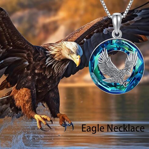 YAFEINI Eagle Necklace 925 Sterling Silver Eagle Pendant Hawk Gift Jewelry For Men Women in Saudi Arabia