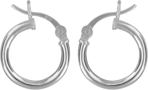 Sterling Silver Hoop Earrings 2mm x 14mm in Kuwait