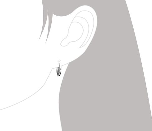 Sterling Silver Hoop Earrings 2mm x 14mm in Kuwait