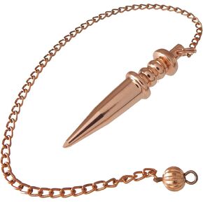 Copper Metal Light Weight Solid Cone Point Pendulum Healing Dowsing Reiki Pendulum for Divination and Meditation Copper Pendulum