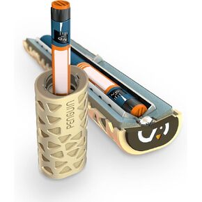 Penguin Insulin Cooler Travel Case - Reusable Temperature-Controlled Diabetic Insulin Pen Cooling Case - Keeps Diabetes Medicine Insulin Cold for 24 Hours. Aluminum Carry Case for Diabetic Pen, Gold