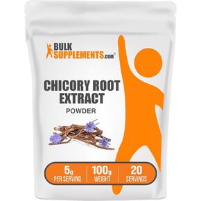 BulkSupplements.com Chicory Extract Powder - Chicory Root Supplement, Chicory Root Powder - Fiber Supplement, Gluten Free, 5g per Serving, 500g (1.1 lbs) (Pack of 1)