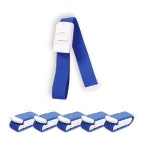 Buckle Tourniquet for Blood Drawing, Adjustable Tourniquets, Sport Emergency, Outdoor Elastic Strap Buckle Band, Pack of 5pcs, Blue (Blue, 5pcs)