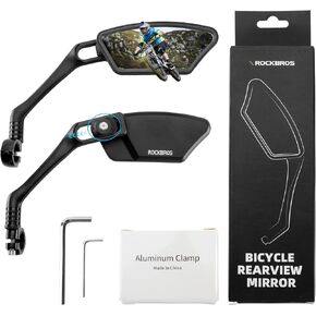 ROCKBROS Bike Mirrors for Handlebars HD Blast-Resistant Bicycle Mirror for Ebike 360 Degree Adjustable Bike Rear View Mirror Easy to Install Left and Right