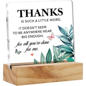 Friendship Gifts for Women Her, Positive Quote I Will Always Join You for a Walk in the Rain Clear Acrylic Sign with Wood Stand Table Sign Decoration