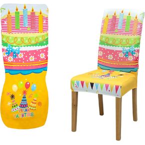 Birthday Chair Cover, Birthday Seat Cover for Classroom Chair, Happy Birthday Seat Cover for Birthday Party Decorations for School Home Office Cupcake Chair Covers for Dining Party Decor
