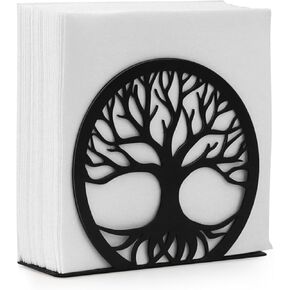Napkin Holder for Table,5.9" Large Stainless Steel Napkin Holder for Kitchen,Black Metal Modern Napkin Holder for Paper Napkins Western Restaurant Party,Home Decor.