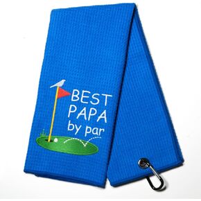 DYJYBMY Best Papa by Par Golf Towel with Clip Golf Ball Towel for Golf Course Exercise, Golf Gift for Men, Birthday Gifts for Golf Fan, Retired Gifts for Coworker