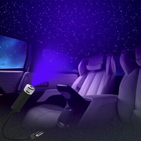Auto Canopy Star Night Light, Car Ceiling USB Decoration Atmosphere Light Adjustable Romantic Car Canopy Interior Night Light, Portable USB Interior Light for Car, Bedroom, Party and More (Purple)