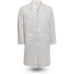Pinnacle Health Men’s Gripper Snap Lab Coat L18M - White