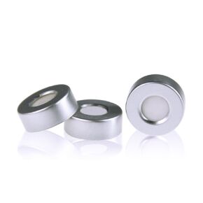 ALWSCI 500 PCS 20 mm Closure Size, Aluminum Crimp Seal with Natural PTFE/White Silicone Septa for Headspace Vial