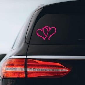 Hearts Sticker Decal Notebook Car Laptop 4" x 3" (Raspberry)