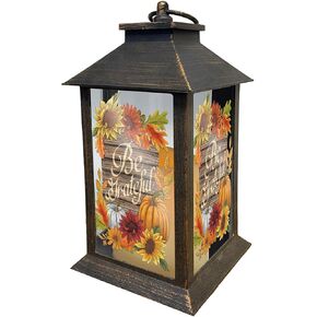 Be Grateful Fall Lantern 13.5" x 5.5" x 5.5" Briarwood Lane
