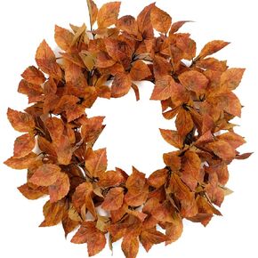 18" Fall Wreath Eucalyptus Leaves for Front Door，Farmhouse Wreath for Indoor and Outdoor Decoration，Harvest and Thanksgiving Home Decor