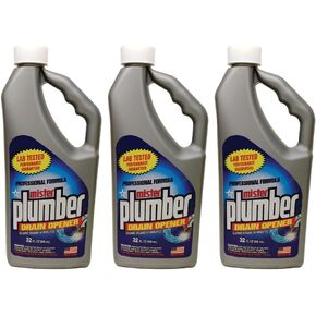 Professional Formula Drain Opener, 32 Fl Oz "No-Glug" Easy-Pour Bottle, 3-Pack in Saudi Arabia